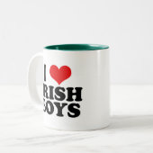 i Love Irish Boys Tweekleurige Koffiemok (Voorkant links)