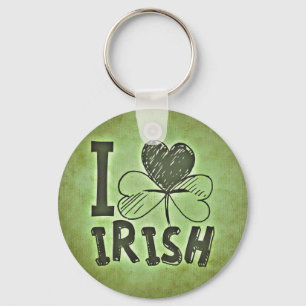 I Love Irish Button Sleutelhanger