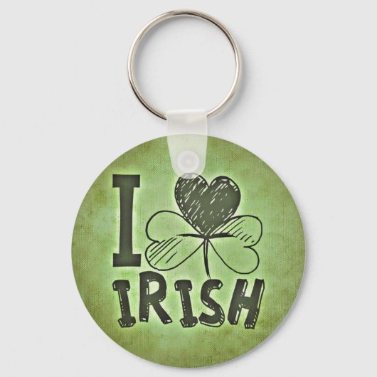I Love Irish Button Sleutelhanger (Voorkant)