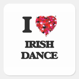 I Love Irish Dance Vierkante Sticker