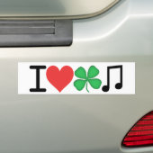 I Love Irish Music Bumpersticker (Op auto)
