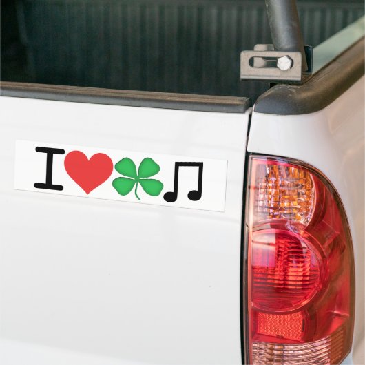 I Love Irish Music Bumpersticker (Op Truck)