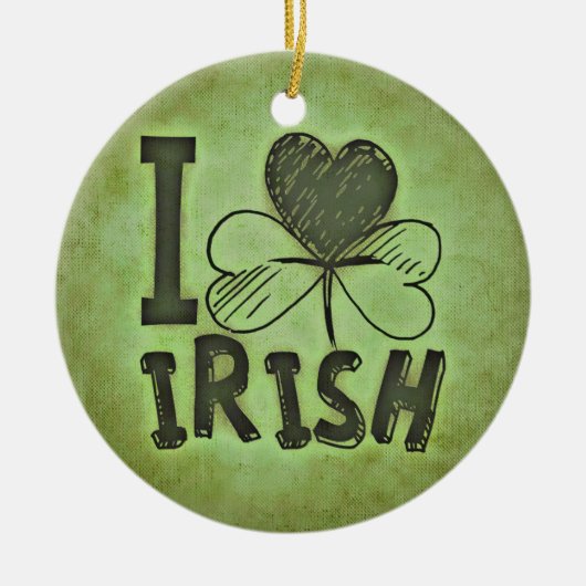 I Love Irish Ornament Round (Voorkant)