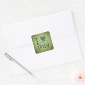 I Love Irish Vierkante Sticker (Envelop)