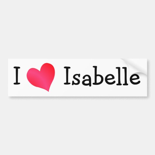 I Love Isabelle Bumpersticker (Voorkant)