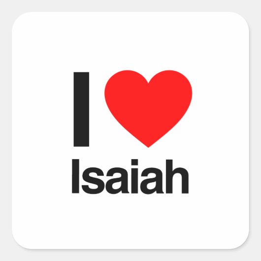 i love isaiah vierkante sticker (Voorkant)