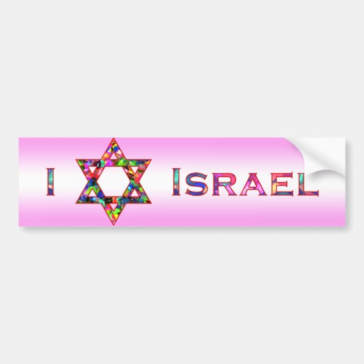I (Love) Israel - Star of David Bumpersticker (Voorkant)