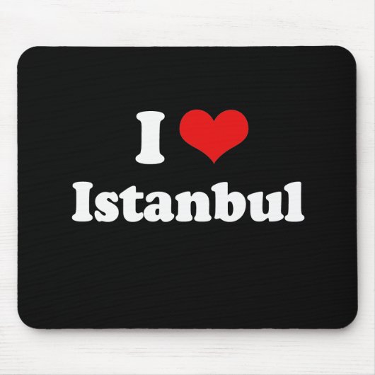 I Love Istanbul Tshirt White Tshirt Muismat (Voorkant)