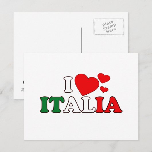 I Love Italia Briefkaart (Voorkant / Achterkant)