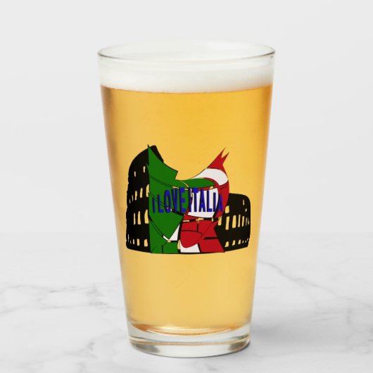 I Love Italia Glas (Voorkant gevuld)
