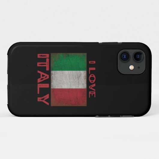 I LOVE ITALY, ITALY FLAG Case-Mate iPhone CASE (Achterkant (horizontaal))