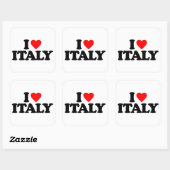 I LOVE ITALY VIERKANTE STICKER (Vel)