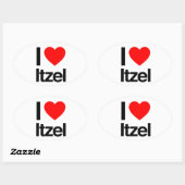 i love itzel ovale sticker (Vel)