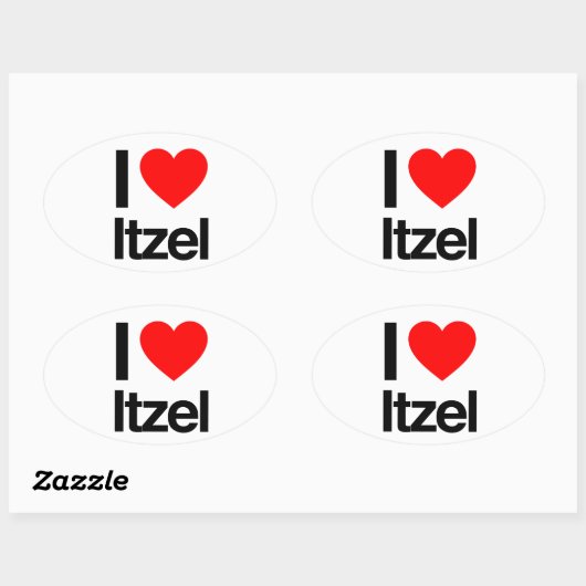 i love itzel ovale sticker (Vel)