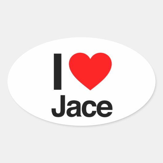i love jace ovale sticker (Voorkant)