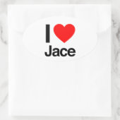 i love jace ovale sticker (Tas)