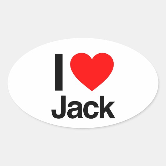 i-love jack ovale sticker (Voorkant)