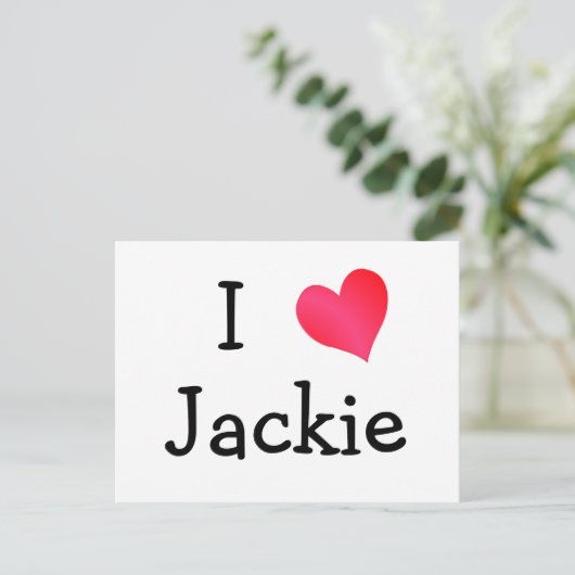 I Love Jackie Briefkaart (Staand voorkant)