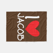 I Love Jacob Name Persoonlijke Mannen Guy BFF Frie Fleece Deken (Voorkant (Horizontaal))