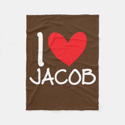 I Love Jacob Name Persoonlijke Mannen Guy BFF Frie Fleece Deken (Voorkant)