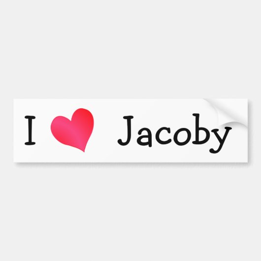 I Love Jacoby Bumpersticker (Voorkant)