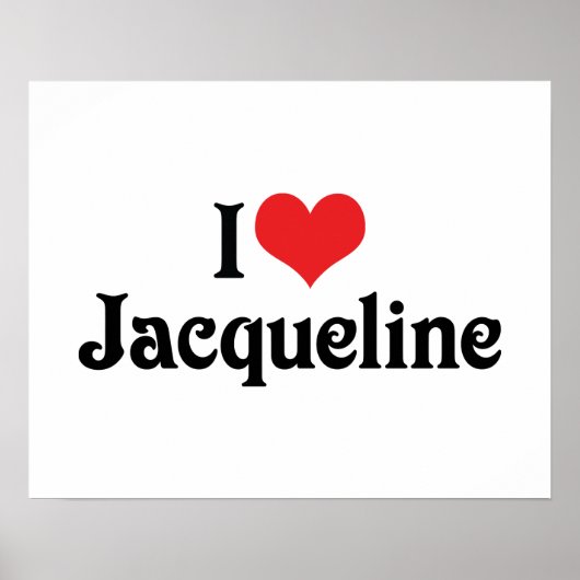 I Love Jacqueline Poster (Voorkant)