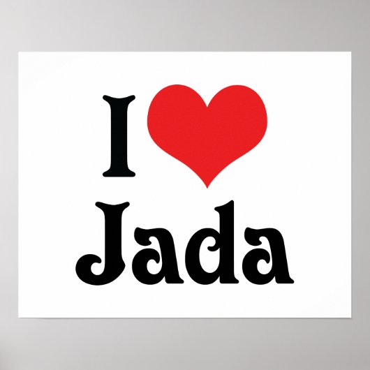 I Love Jada Poster (Voorkant)
