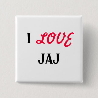 I, LOVE, JAJ VIERKANTE BUTTON 5,1 CM