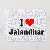 I Love Jalandhar, India Briefkaart (Voorkant / Achterkant)