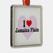 I Love Jamaica Plain, Verenigde Staten Metalen Ornament (Rechts)