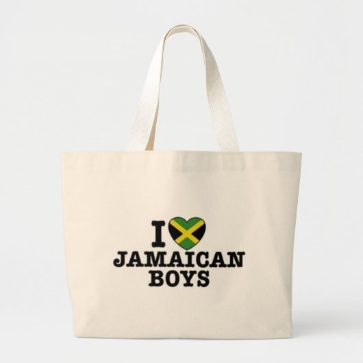 I Love Jamaican Boys Grote Tote Bag (Voorkant)