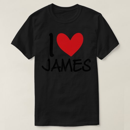 I Love James Name Heart Personalized Mannen Guy BF T-shirt (Design voorkant)