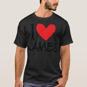 I Love James Name Heart Personalized Mannen Guy BF T-shirt