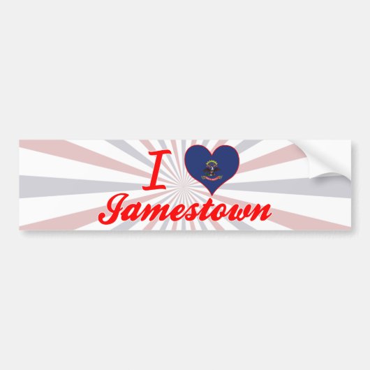 I Love Jamestown, North Dakota Bumpersticker (Voorkant)