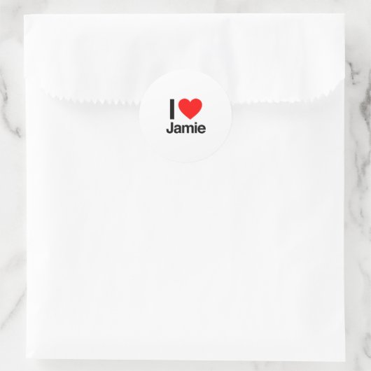 i love jamie ronde sticker (Tas)