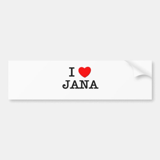 I Love Jana Bumpersticker (Voorkant)