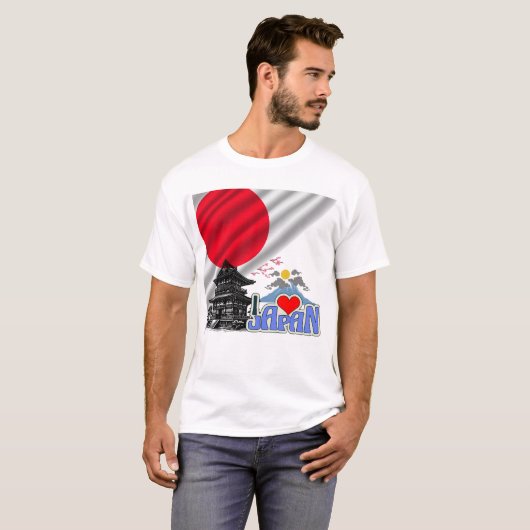 I Love Japan – Spirit of the Rising Sun T-shirt (Voorkant volledig)