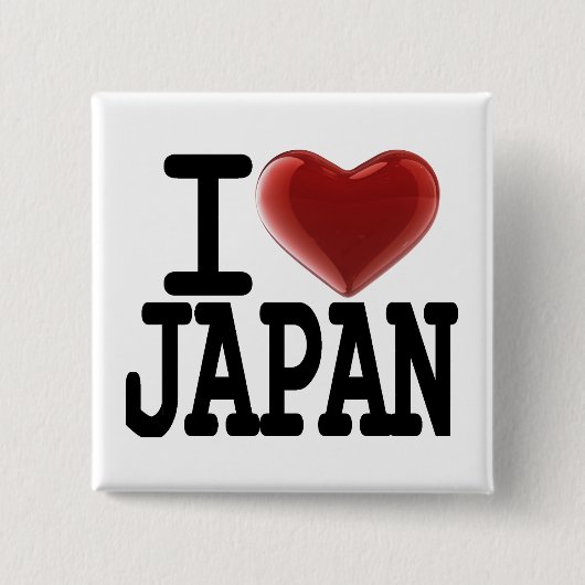 I Love JAPAN Vierkante Button 5,1 Cm (Voorkant)