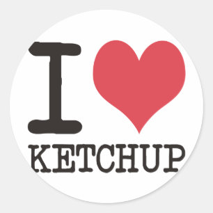 I Love JAVA - KETCHUP - KAT Producten & Design! Ronde Sticker