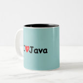 I Love Java Tweekleurige Koffiemok (Voorkant links)