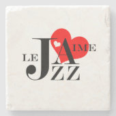 I Love Jazz - French Jazz Lover Stenen Onderzetter (Voorkant)