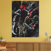 I Love Jazz Music Canvas Print - Painting Art (Insitu (Woonkamer))