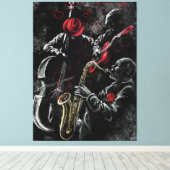 I Love Jazz Music Canvas Print - Painting Art (Insitu (Houten vloer))