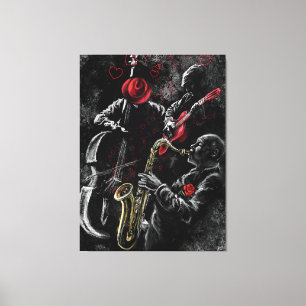 I Love Jazz Music Canvas Print - Painting Art