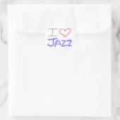 I Love Jazz Ronde Sticker (Tas)
