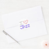 I Love Jazz Ronde Sticker (Envelop)