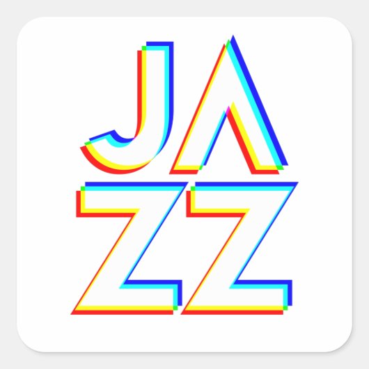 I Love Jazz Vierkante Sticker (Voorkant)