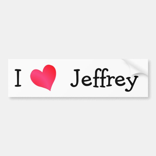I Love Jeffrey Bumpersticker (Voorkant)