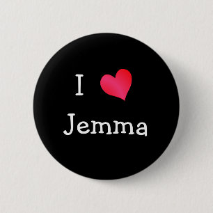 I Love Jemma Ronde Button 5,7 Cm