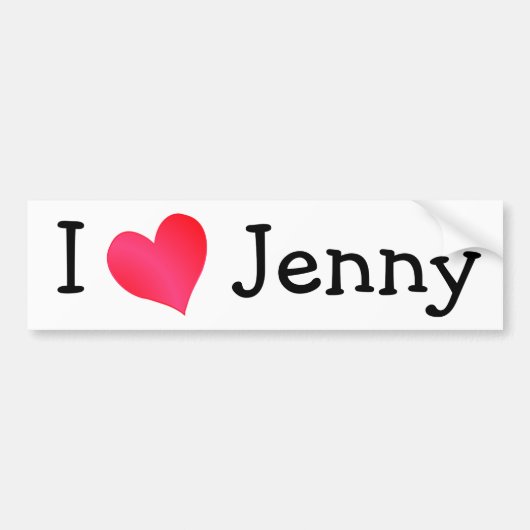 I Love Jenny Bumpersticker (Voorkant)